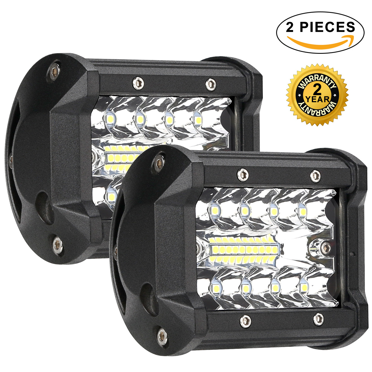 LED燈60W三目款外置輔助檢修汽修車燈摩托轉向大貨車汽車工作燈