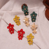 Fashionable fresh earrings, European style, flowered