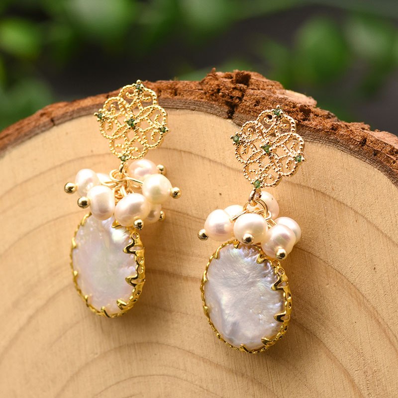 20g Weight Earrings Event & Party Supplies Simple Style Oval Pearl Steel Plating Inlay Pearl Zircon Drop Earrings 1 Pair
