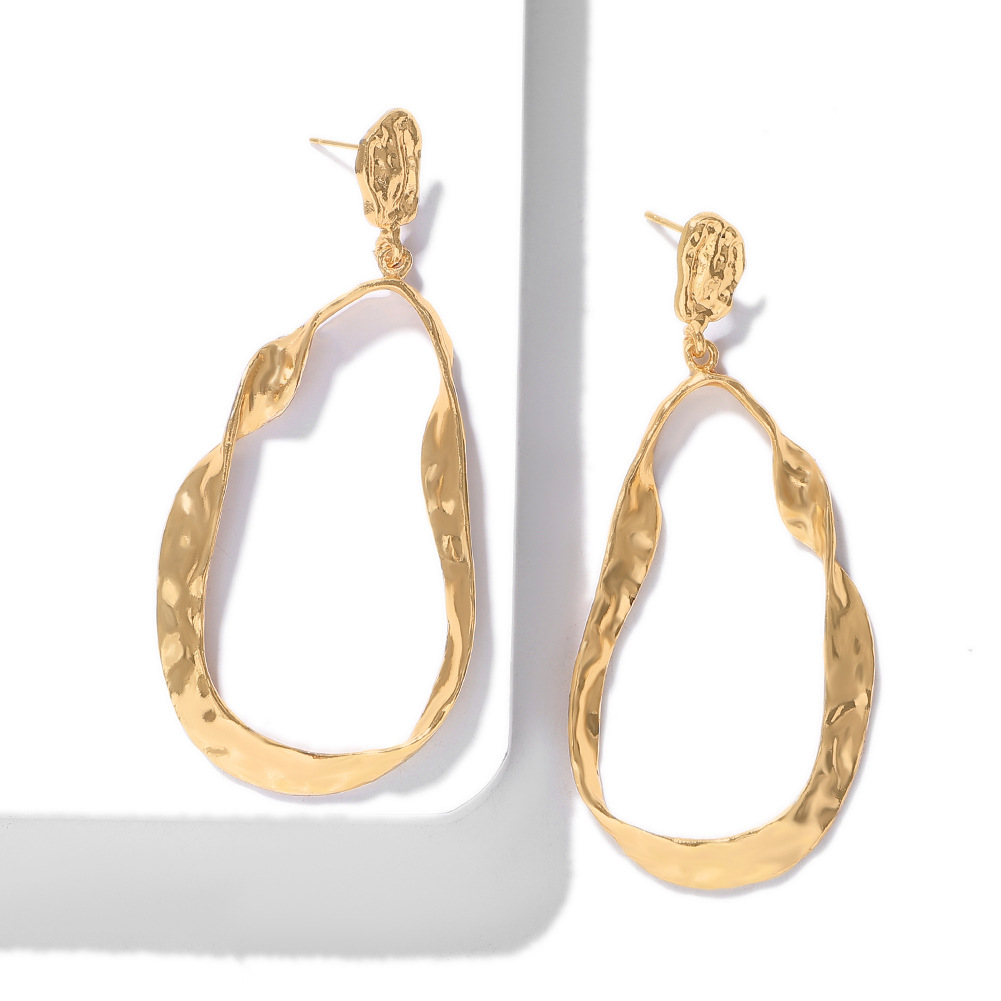 Za Même Style Métal Alliage Boucles D'oreilles Élégant Et Personnalisé Gouttes Pour Les Oreilles De Mode Grand Cercle Boucles D'oreilles Ins Ornement Accessoires En Stock display picture 4