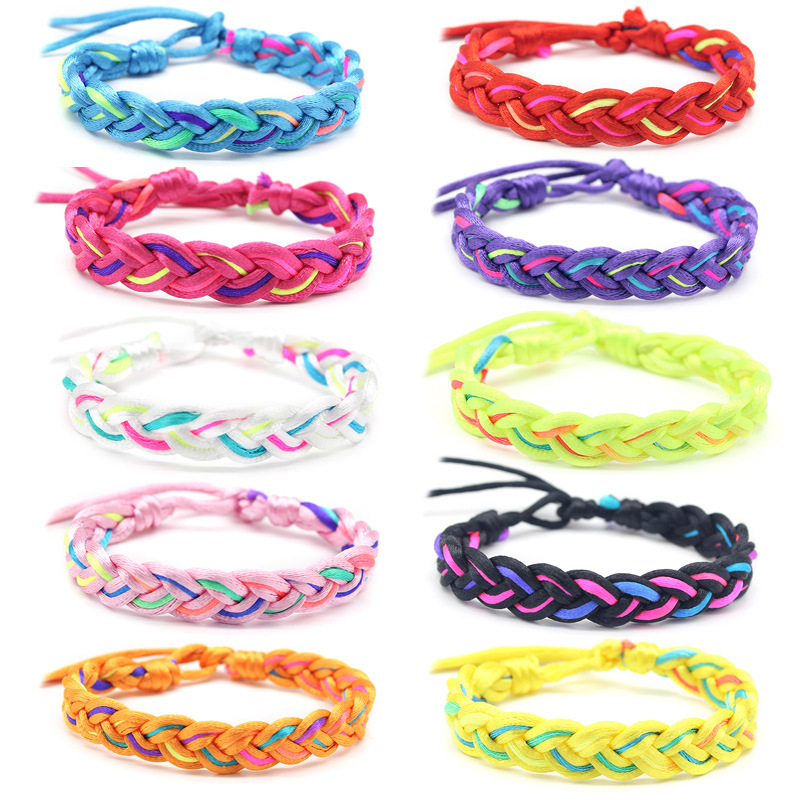 Amazon hot sale Nepal hand-woven multi-color polyester thread friendship bracelet little lion hand rope