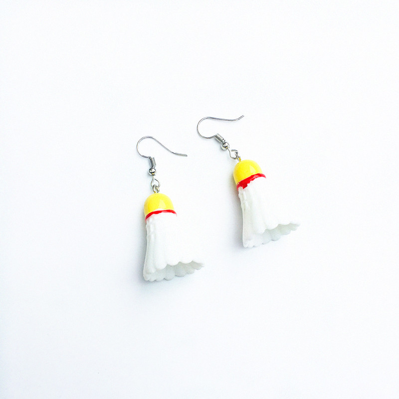 Vintage Mini Simulation Football Basketball Badminton Earrings display picture 3