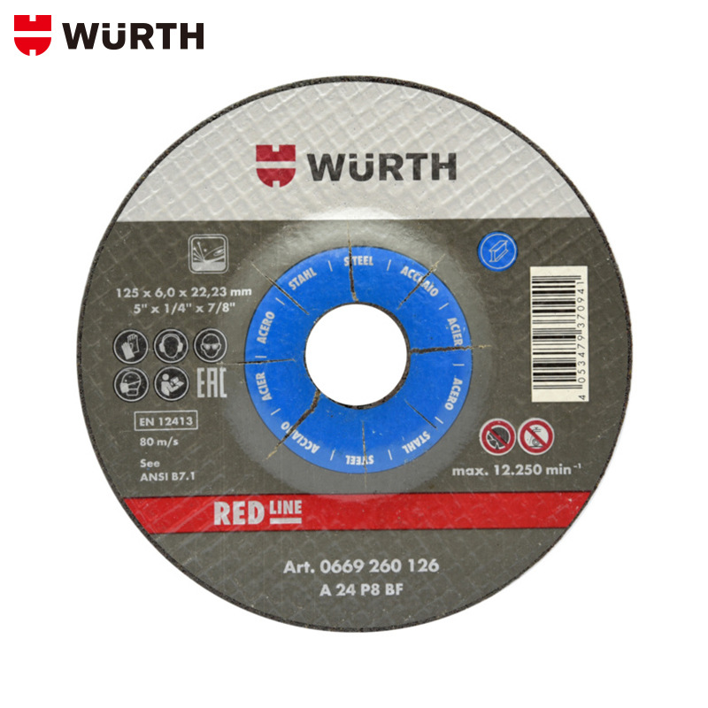 wurth/伍尔特打磨片-蓝色-碳钢-TH4,0-BR16,0-D100MM, 25个/包