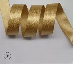 戈登 Webbing High-density Polyester Handmade Bow DIY Webbing Gift Flower Packaging Auxiliary Material Gold Weft Belt