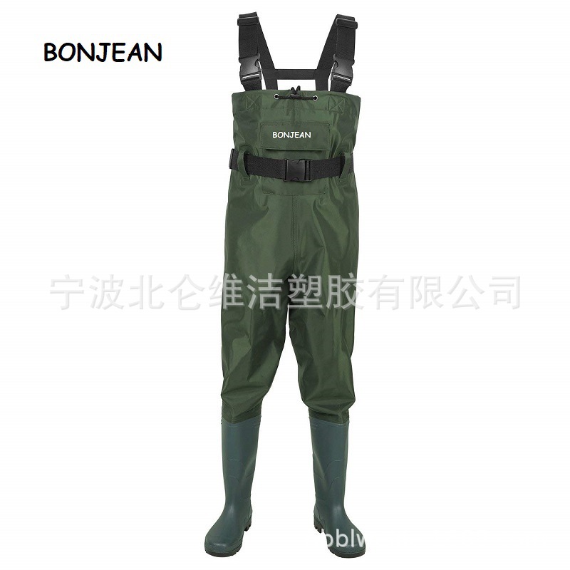 adult Launching pants nylon Fishing pants Super waterproof Conjoined Fishing suit light thickening Body Transplanting