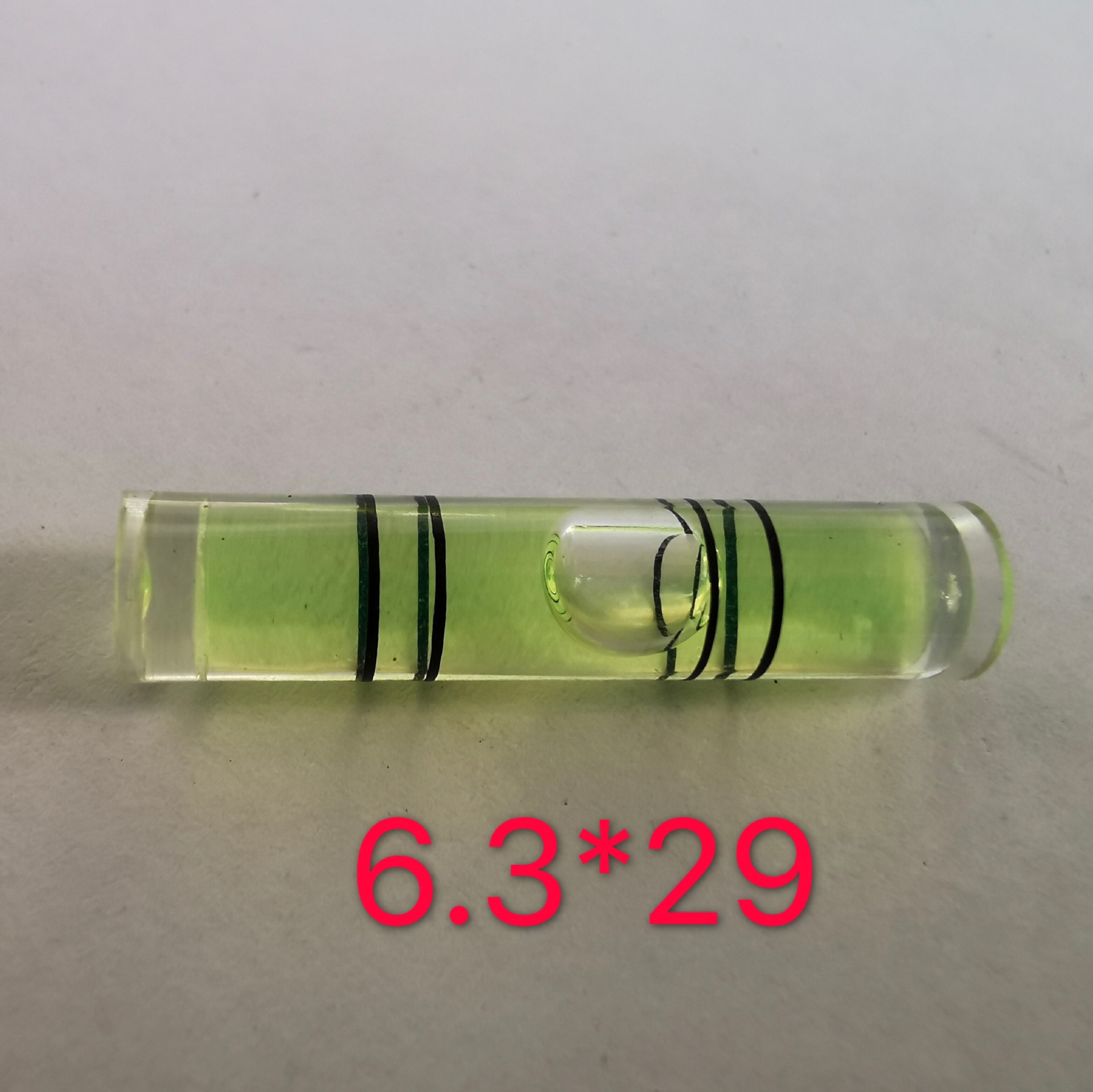 亚克力圆柱形水平仪相框水准泡 6.3*29水平泡管式水平珠迷你水泡