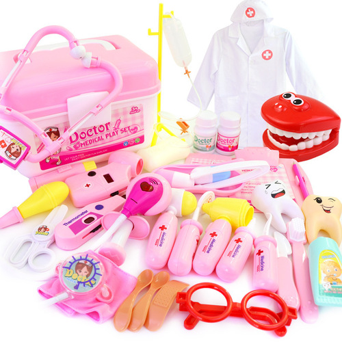 Children's doctor toy set medical tools stethoscope children's play house storage box simulation boy and girl injection