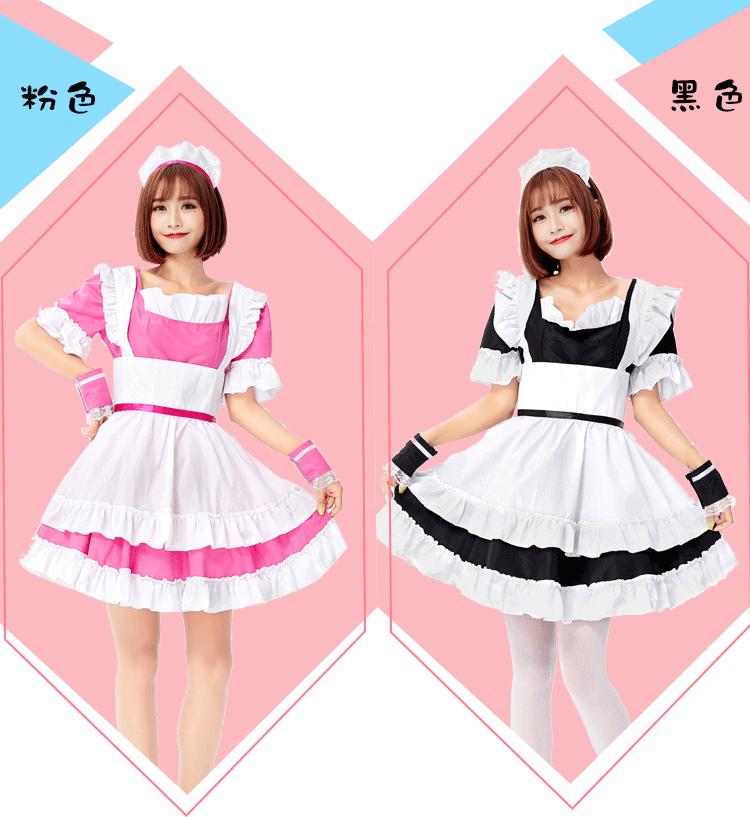 Maid Maid Costume Two-color Export Japanese New Cosplay Black And White Restaurant Uniform Chef Princess Dress Dress display picture 1