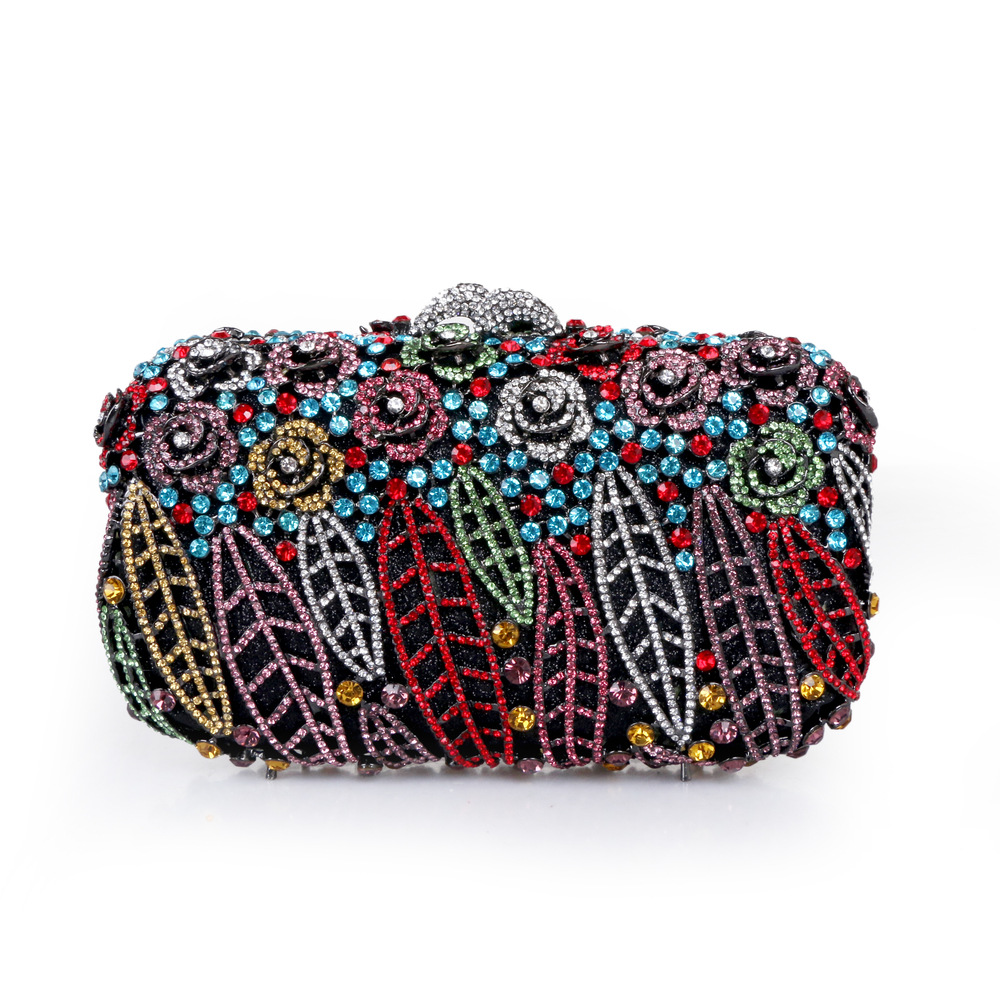 Bolsas de banquete de damas europeas y americanas no vacías de metal rosas de diamantes bolsas de cena de cristal hechas a mano con diamantes Aliexpress