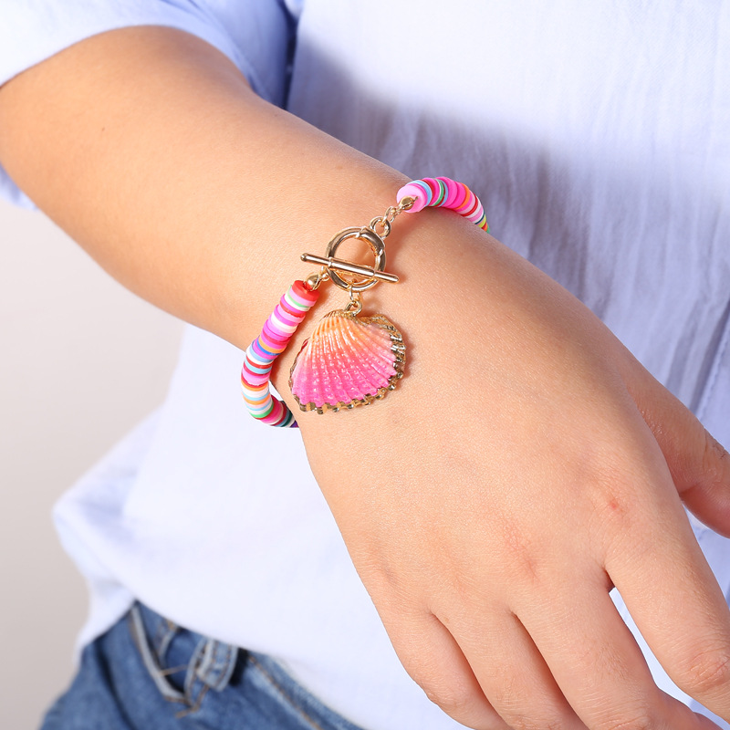 Bohemian Color Shell Fashion Soft Clay Bracelet display picture 12