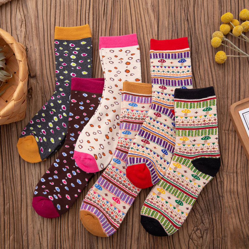 Socks Cotton Picking Socks lady Terry socks lovely Mushroom Manufactor Direct selling ethnic customs originality