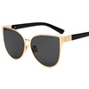 Fashionable sunglasses, retroreflective metal glasses solar-powered, European style, cat's eye