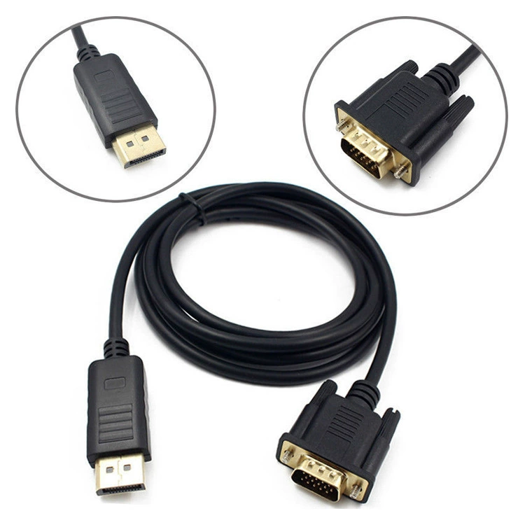 DP to VGA cable DP to VGA Rotary 1.8 -meter laptop connection line DP to VGA 1.8M