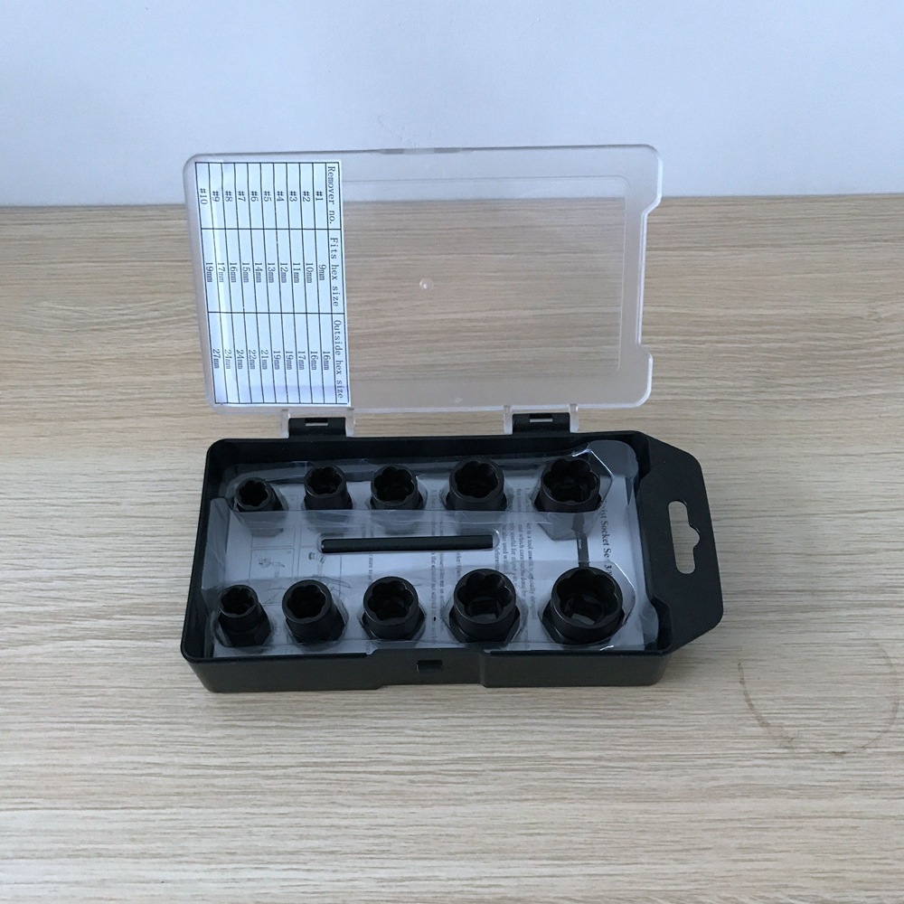 工业级11件套多功能打滑螺母取出器 螺栓取出器 破损螺栓取出器