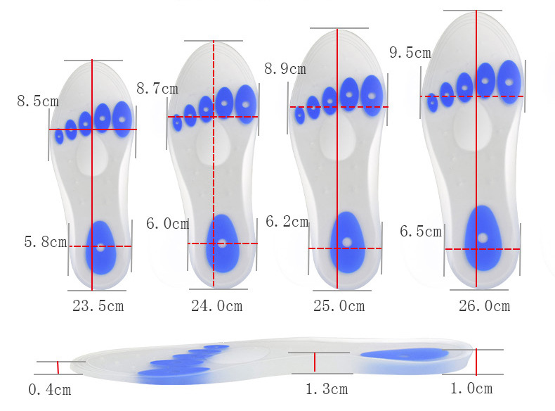 透明硅胶鞋垫批发男 女内增高高弹减震柔软透气运动军训纠正鞋垫详情2