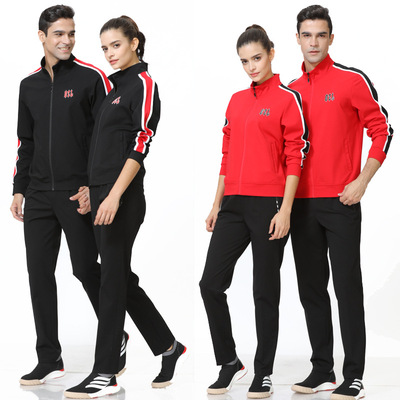 团体服运动套装春户外男女款休闲装罗马布两件套品牌千足龙运动服