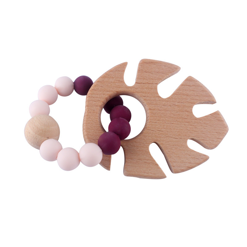 Bebé mordedor pulsera materna y suministros para niños mordedor palo juguete de haya Amazon Comercio exterior caliente pulsera de silicona