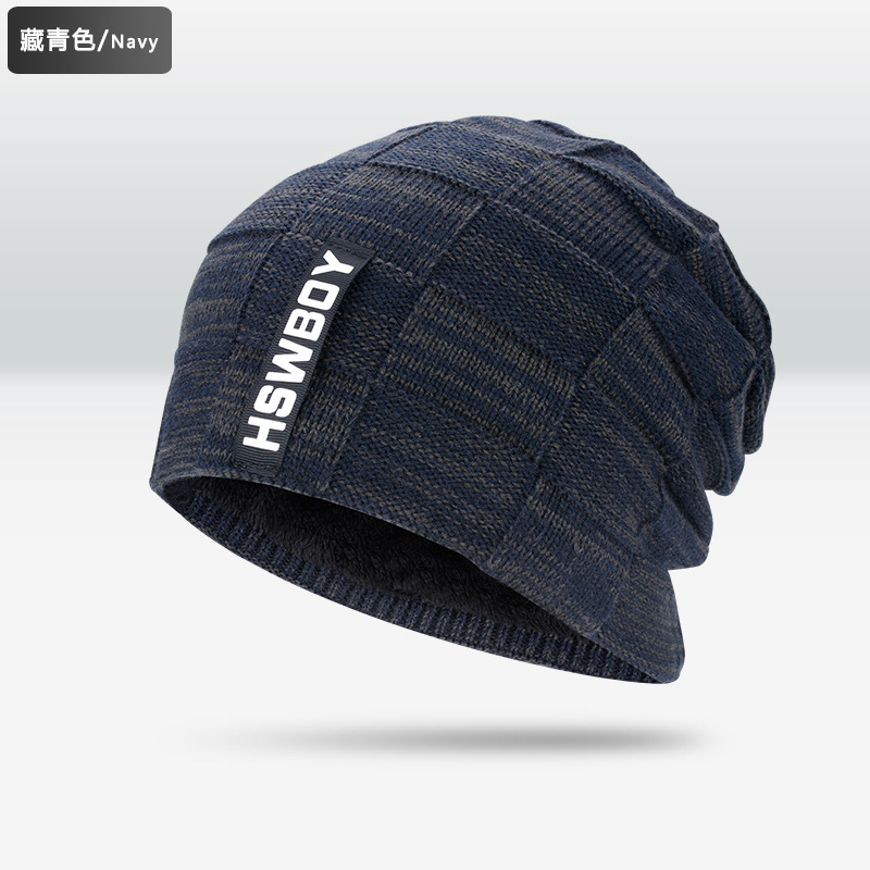 M091 패치 혼합 그리드 네이비