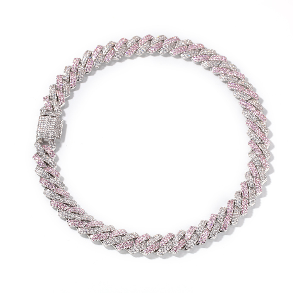 129g Weight Zircon Inlay Material Bracelets, Necklace Classification 1 Piece Quantity Daily, Street Occasion Copper Material Geometric Pattern Men's Gender Inlay Design Hip-Hop Style Hip-hop Geometric Copper Inlay Zircon Bracelets Necklace 9