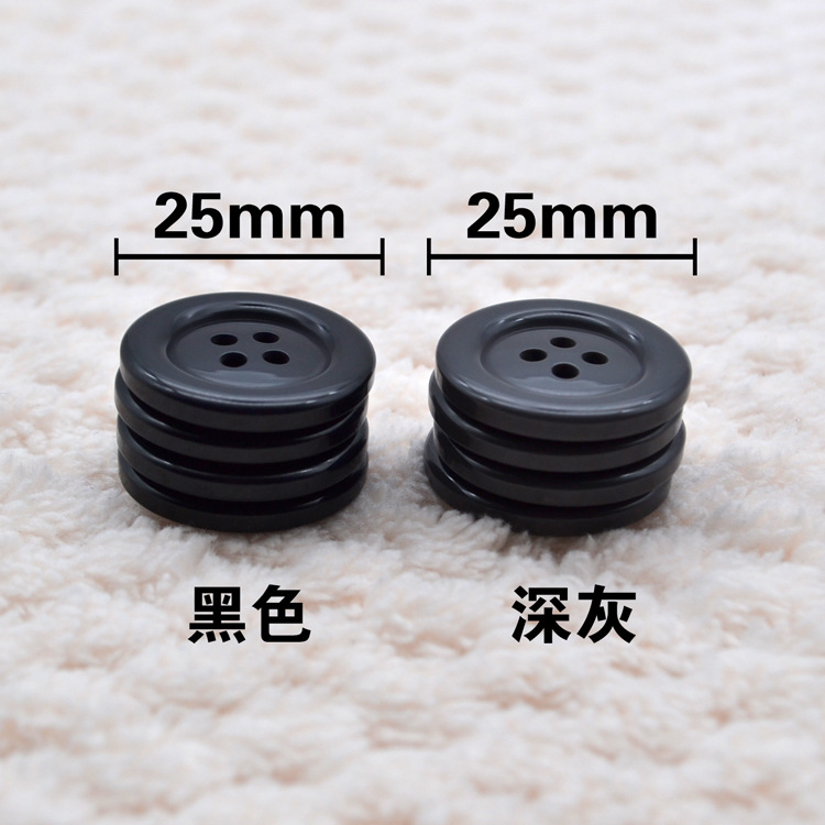 热卖款25mm宽边圆边树脂扣扣子时尚四眼纽扣服装辅料 SZSYK0279 