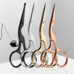Factory-made vintage scissors: crane-shaped eyebrow trimmer, beauty scissors, brow-shaping scissors, stainless steel small scissors with rounded tips