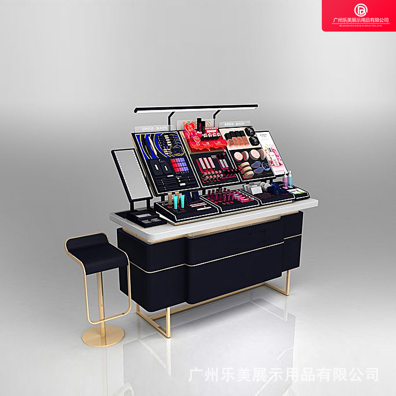 厂家专业定制高端化妆品展柜木质烤漆彩妆柜创意中岛柜整店输出