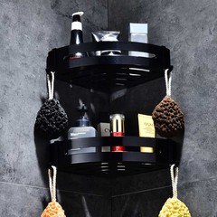 Black Hole-free Aluminum Triangle Bathroom Rack Bathroom Storage Shelf Bathroom Triangle Basket