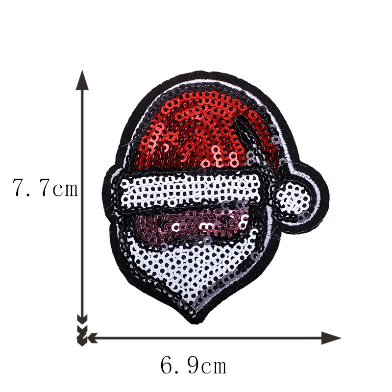 Hot-selling Christmas series embroidered fabric patch cartoon Christmas reindeer snowflake patch shiny embroidery badge wholesale iron-on
