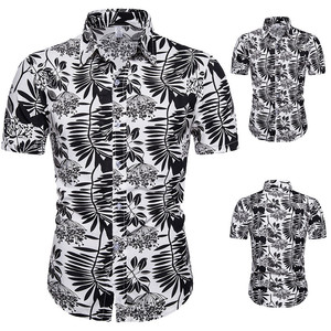 Hawaiian high quality cotton short sleeve Lapel shirt
