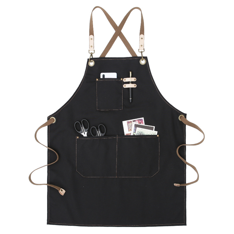 Delantal logotipo personalizado moda Coreana lienzo antifouling Barbero café leche tienda de té Cocina Ropa trabajo en casa para las mujeres