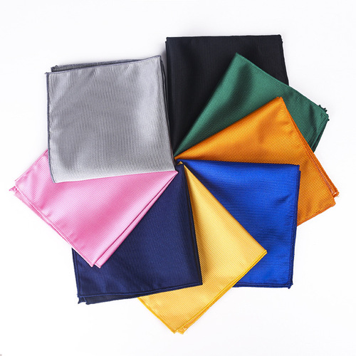 Solid Color Threaded Tie Pocket Square Set Cufflinks Men's Tie Three Piece Set Low Price Manufacturer Wholesale One Piece Dropshipping