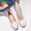 2024 Spring New Fang's head -shallow mouth single shoes female thick heels in the heel of retro grandma shoes wholesale shoes