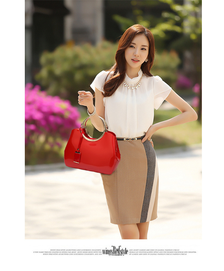 1108g Weight Polyester Lining Material Zipper Closure Type Single Shoulder Strap Strap Type Dome Bag Bags Type Casual Occasion Pu Leather Material Solid Color Pattern All Seasons Season Women's Gender Fashion Style Shell Shape Dark Blue, White, Pink, Red, Wine Red, Black Color Large Size Large Pu Leather Fashion Dome Bag Handbag 8