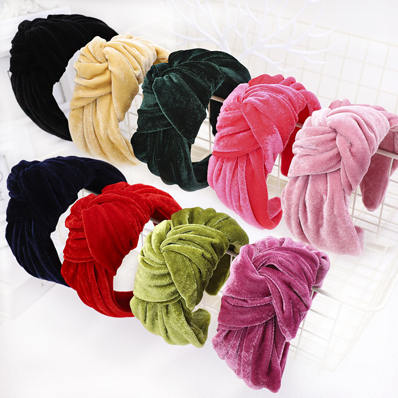 130g Weight Fashion Solid Color Flannel Hair Band 1 Piece