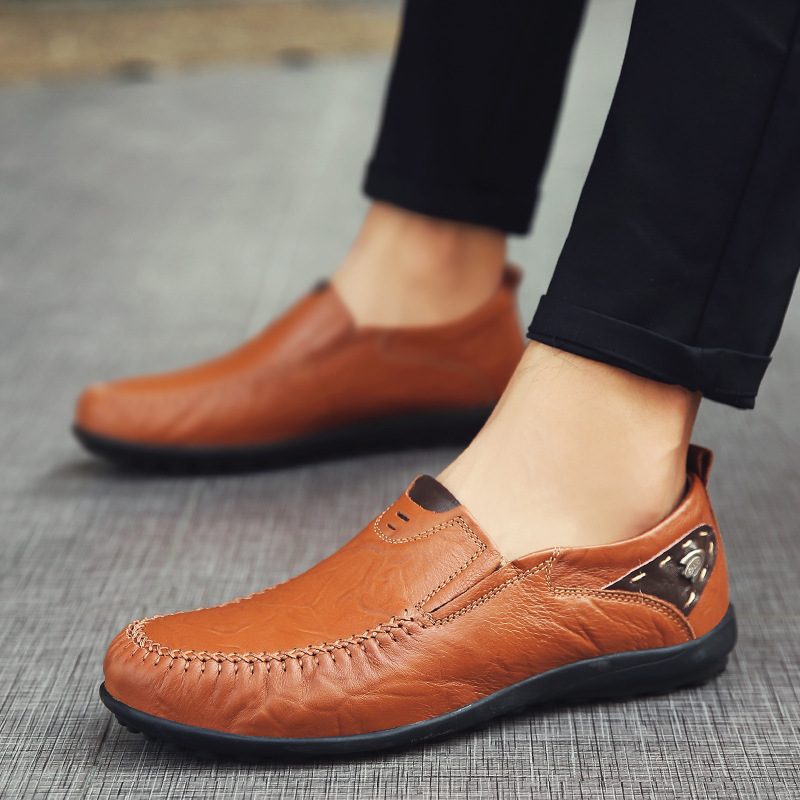 men's Leather shoes Simple Fashion shoes Leather Casual shoes Large Size men's shoes Summer Business shoes men