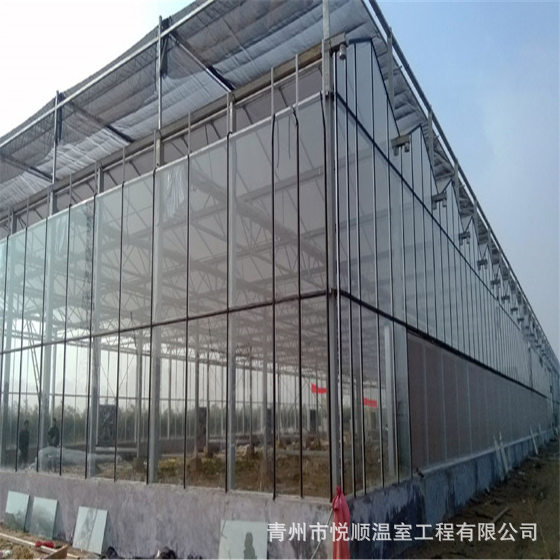 文洛型玻璃温室 智能控制玻璃温室 阳光餐厅 pc温室连栋大棚