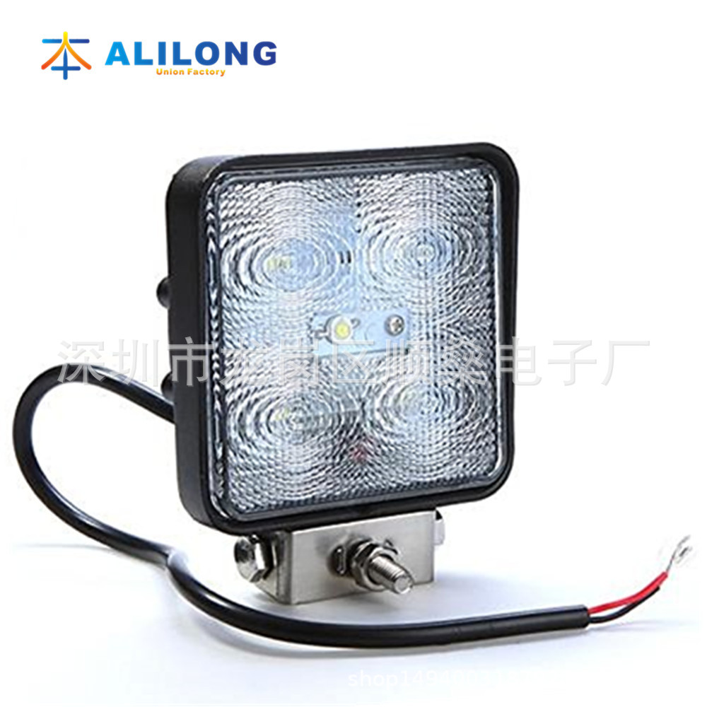 跨境新款汽车LED工作灯 方形3LED 15W 叉车灯 挖掘机 检修灯 改装