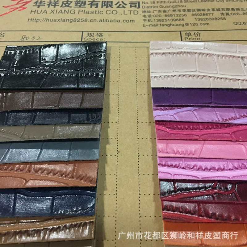 Crocodile pattern printing synthetic leather retro embossed artificial leather concave and embossed crocodile pattern PU leather