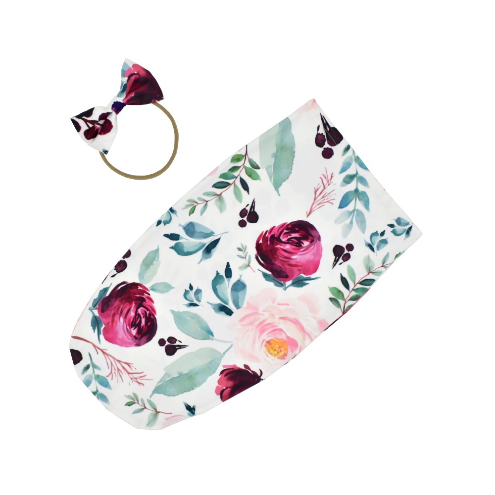 Transfronterizo elástico bebé saco de dormir arco banda de pelo conjunto de dos piezas anti-kick Tipo de capullo bebé saco de dormir banda de pelo traje