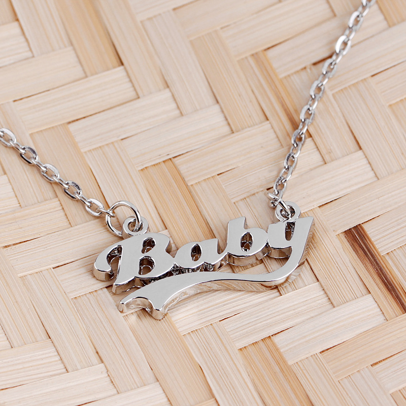 Necklace Clavicle Chain Simple Personality Letters Baby Creative Mother's Day Wholesale Nihaojewelry display picture 2