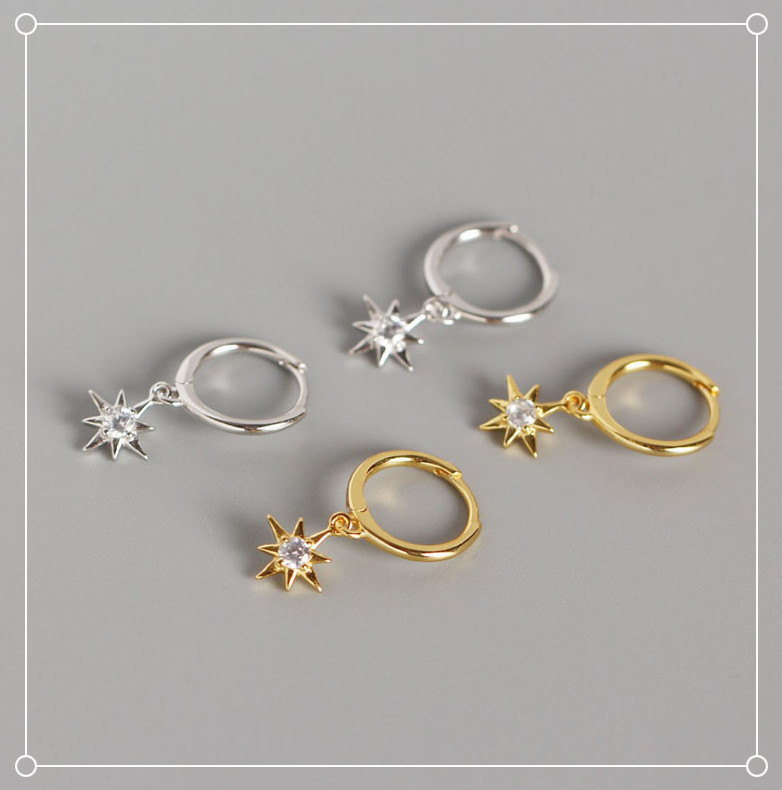 2g Weight 0.03µm Gold Plating Thickness Electroplating Gold Plating Process 925 Sterling Silver Ear Needle Material 18K Real Gold Plated, Platinum Plated Plating Material Gem Inlay Material Earrings, Ear Studs Classification 1 Pair Quantity Star Gem Earrings Ear Studs