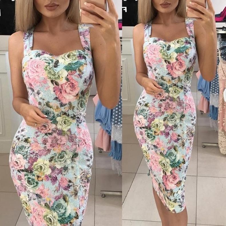 vestido midi ajustado con estampado de honda NSKX9662