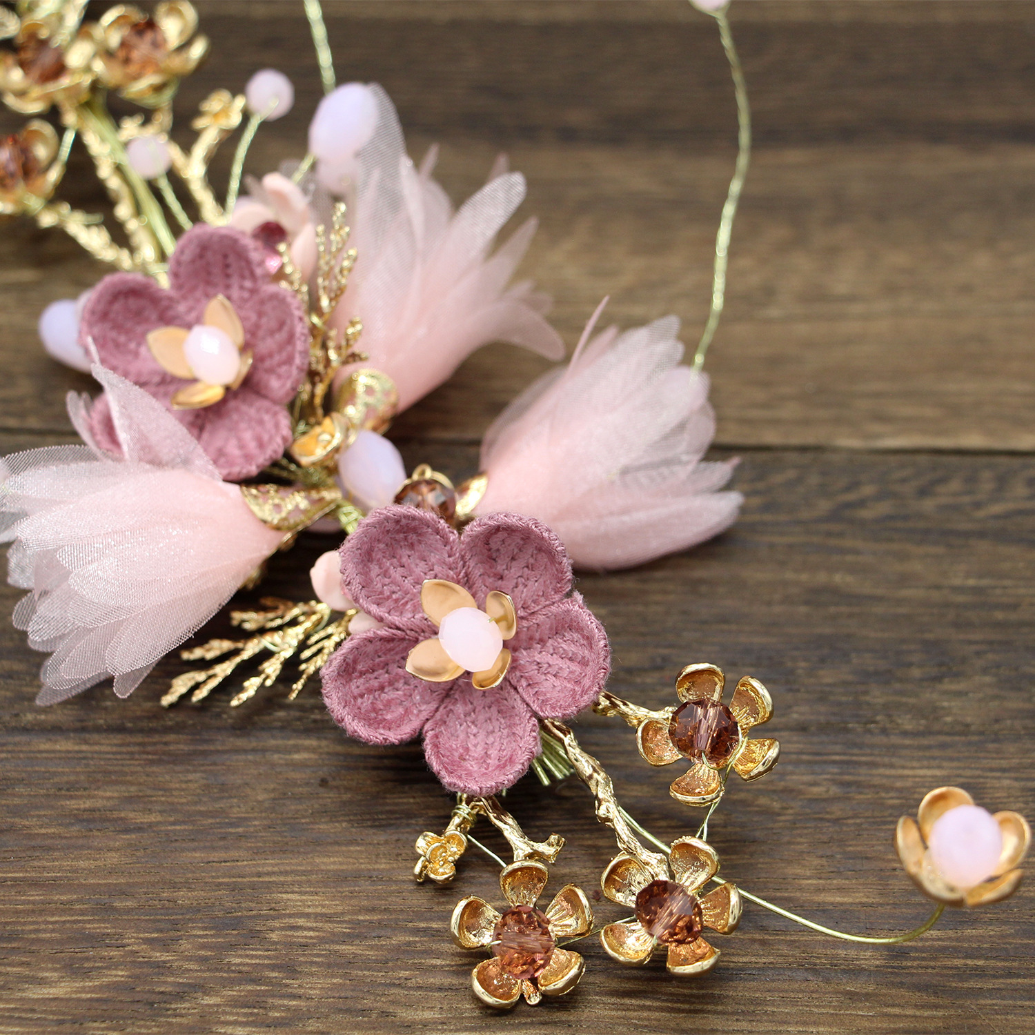 Fashion Retro Purple Bridal Headdress Head Flower Wedding Hair Accessories display picture 4