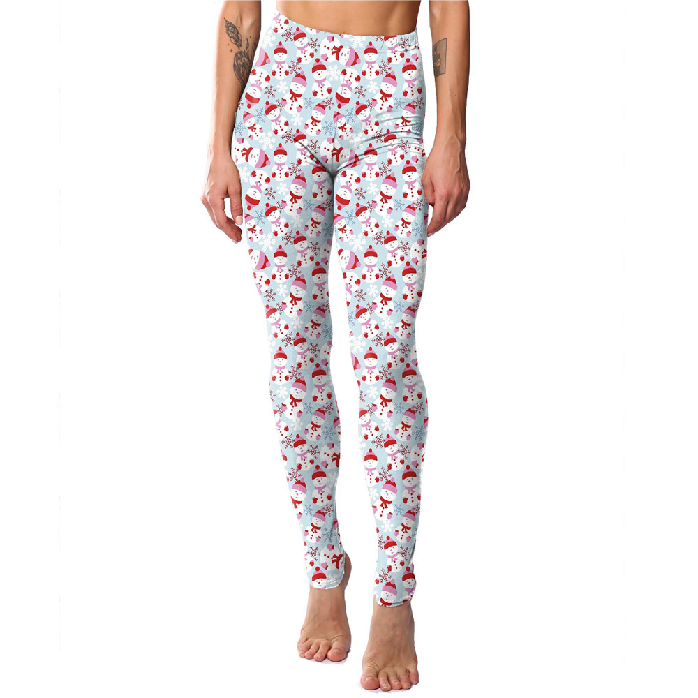182g Weight Ankle-Length Pants Length Spandex, Polyester Fabric Type High Waist Waist Line Leggings Pants Type Stretchy Elasticity Daily Occasion Breathable Function Skinny Fit Type Christmas Festival Snowflake Pattern Winter, Autumn Season Women'S Gender Simple Style Style Women'S Daily Simple Style Snowflake Ankle-Length Leggings 83
