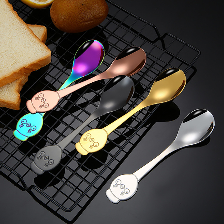 Søde teskeer i rustfrit stål til is og kaffe til børn hjemme_voghion.com