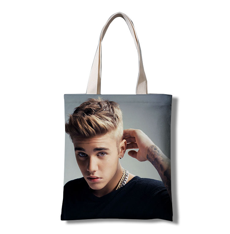 贾斯汀比伯   帆布袋手提袋跨境外贸亚马逊速卖通欧美站动漫周边