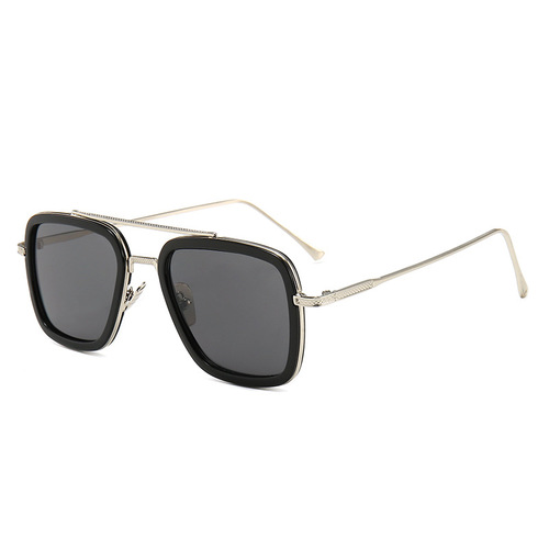 New Iron Man sunglasses European and American fashion square frame Spider-Man same style sunglasses men's trendy glasses manufacturer wholesale