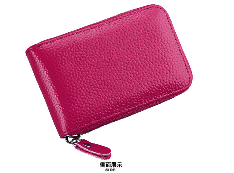 60g Weight Zipper Closure Type Business Occasion Genuine leather Material Solid Color Pattern Unisex Gender Coffee, Royal Blue, Orange, Dark Blue, Pink, Purple, Red, Green, Yellow, Black Color Unisex Solid Color Genuine Leather Coffee Royal Blue Orange Zipper Card Holders 54