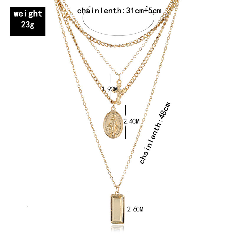 2019 Coréenne Style Nouvelle Coque En Alliage Collier Set Hip Hop Chaîne Collier De Mode Sauvage Clavicule Chaîne En Gros display picture 1