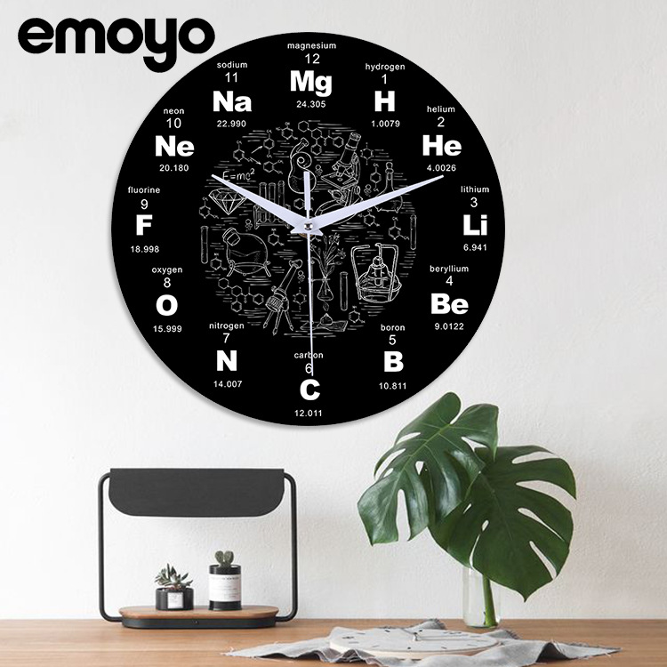 Reloj de pared mudo acrílico creativo decorativo reloj de cuarzo salón dormitorio Digital Ciencia reloj moderno 12 pulgadas